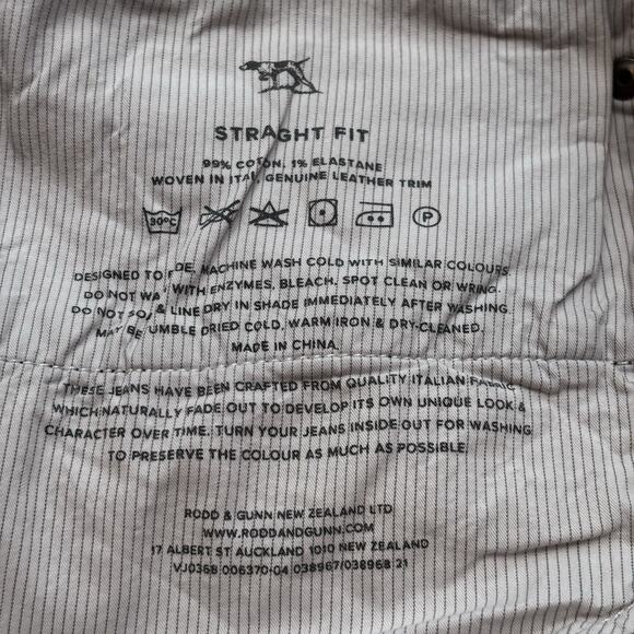 Rodd & Gunn Straight Fit Jeans Men's 40R Blue Wash Stretch Five (5) Pocket Pants - Picture 6 of 6